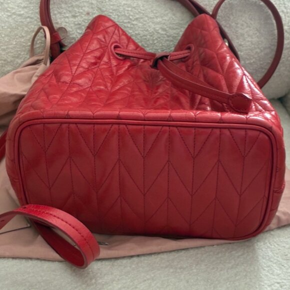 Miu Miu Matelassé Nappa Leather Bucket Bag - Picture 6 of 15
